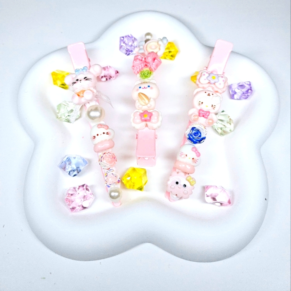 Kawaii Two Girls DIY Hair Clips Set – 2pcs